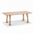 Table rectangulaire en bois clair 200 x 100 x 75cm pour salle à manger