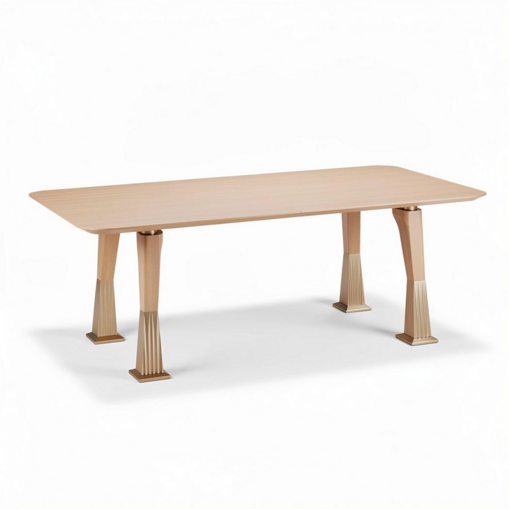 Table rectangulaire en bois clair 200 x 100 x 75cm pour salle à manger