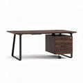 Bureau en bois de noyer avec roulettes et tiroirs dimensions 150 x 75 x 75cm