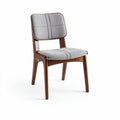 Chaise en bois de hêtre avec assise en tissu gris dimensions 45 x 50 x 85cm