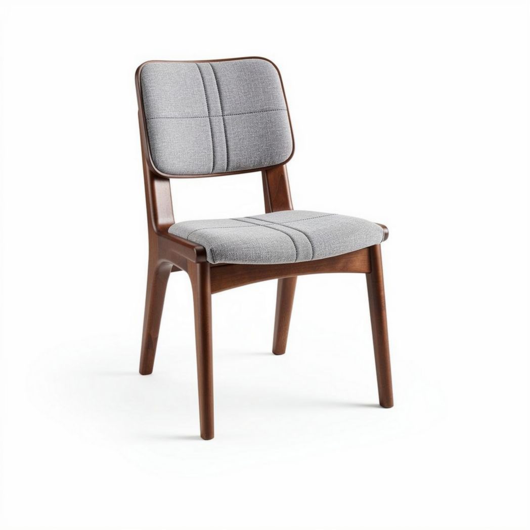 Chaise en bois de hêtre avec assise en tissu gris dimensions 45 x 50 x 85cm