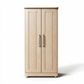 Armoire en bois clair avec portes battantes 80 x 40 x 180cm pour rangement