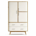 Armoire en bois et MDF blanc avec 4 portes et 2 tiroirs 80 x 40 x 180cm