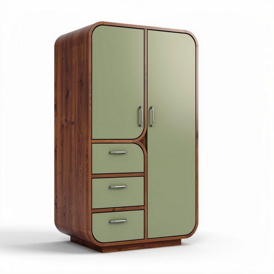 Armoire en bois avec finitions bleu et naturel dimensions 120 x 60 x 180cm