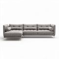 Canapé d'angle en tissu gris avec dimensions 250 x 90 x 85 cm